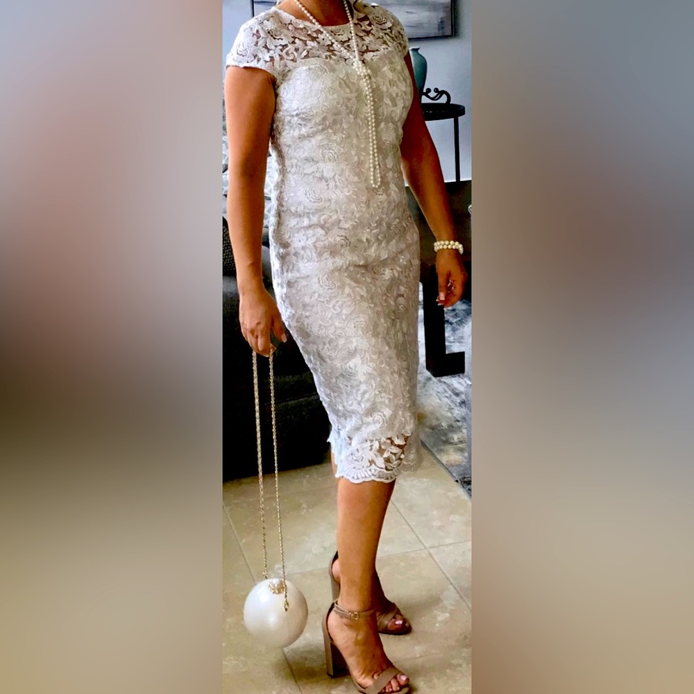 White midi dress